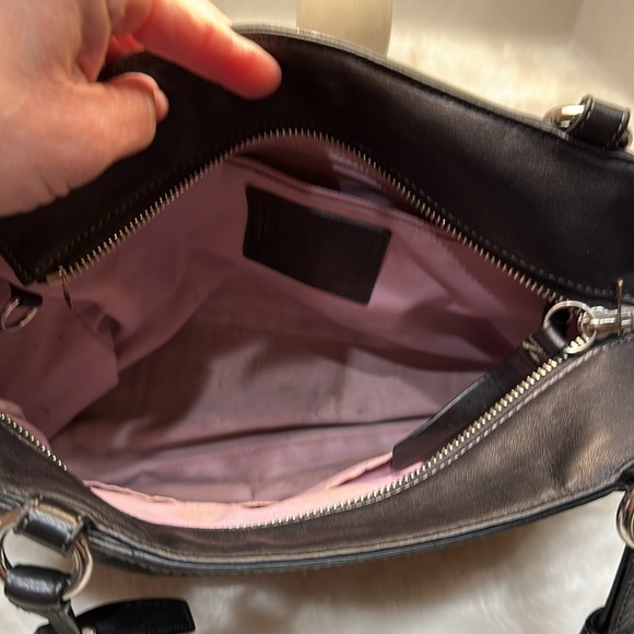 Coach GALLERY F13759 Black Leather Double Handle Satchel Handbag. Size … - Picture 4 of 8